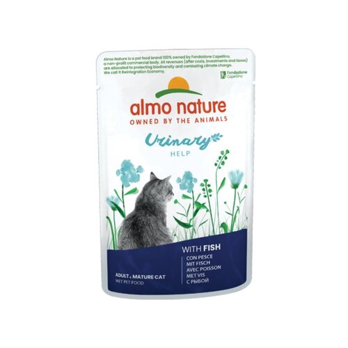 Almo Nature Almo Nature Urinary Help Nassfutter Katze - Multi Pack - Beutel mit Fisch und Huhn - 10 x 6 x 70g