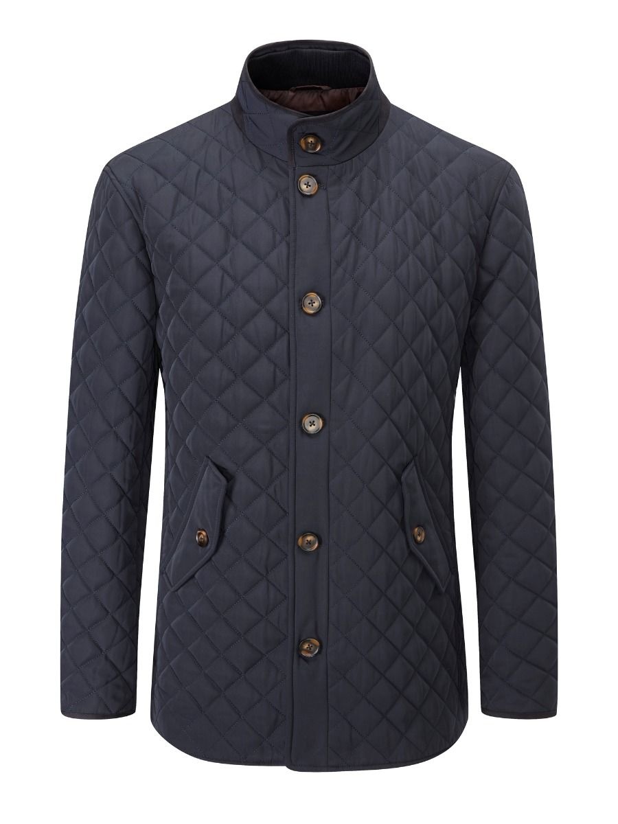 buttoned casual quilted coat