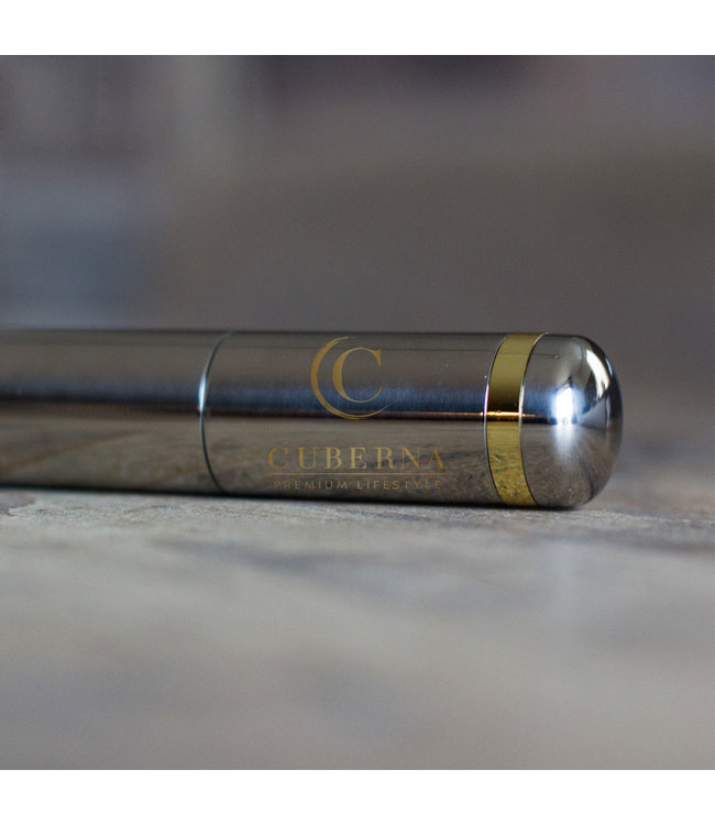 Metalen sigarenkoker voor één sigaar