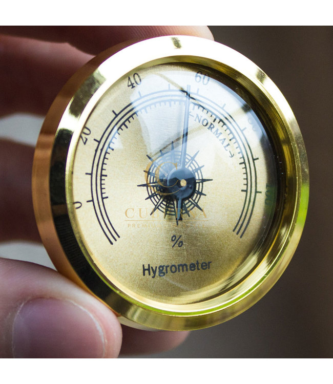 Kleine hygrometer klassiek brons