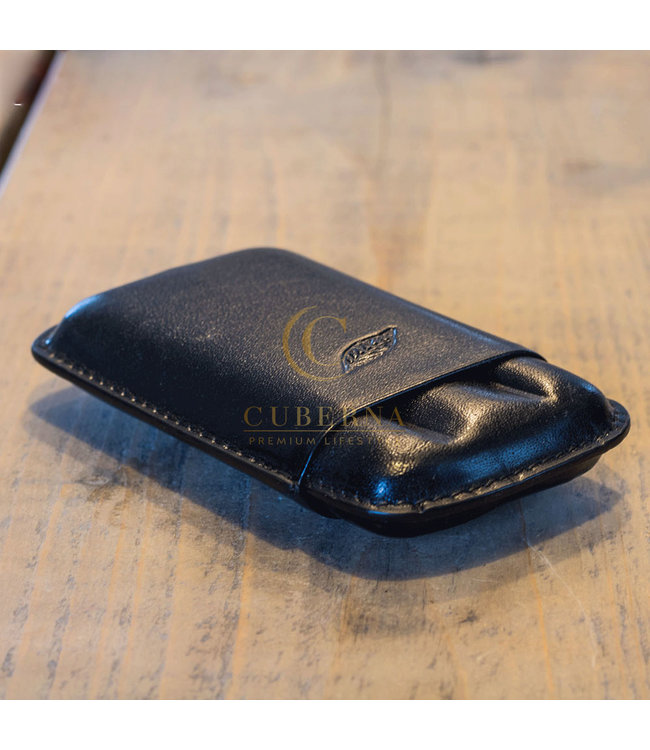 Lederen sigarenkoker Corona voor drie sigaren