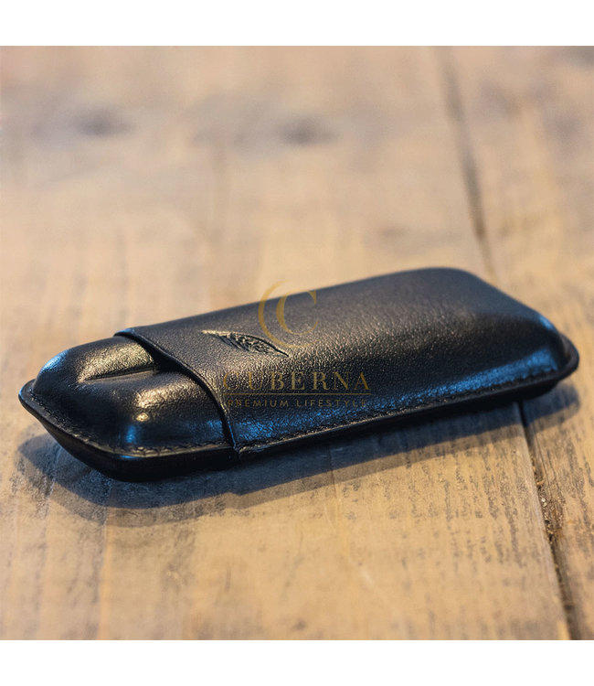 Lederen sigarenkoker Corona voor twee sigaren