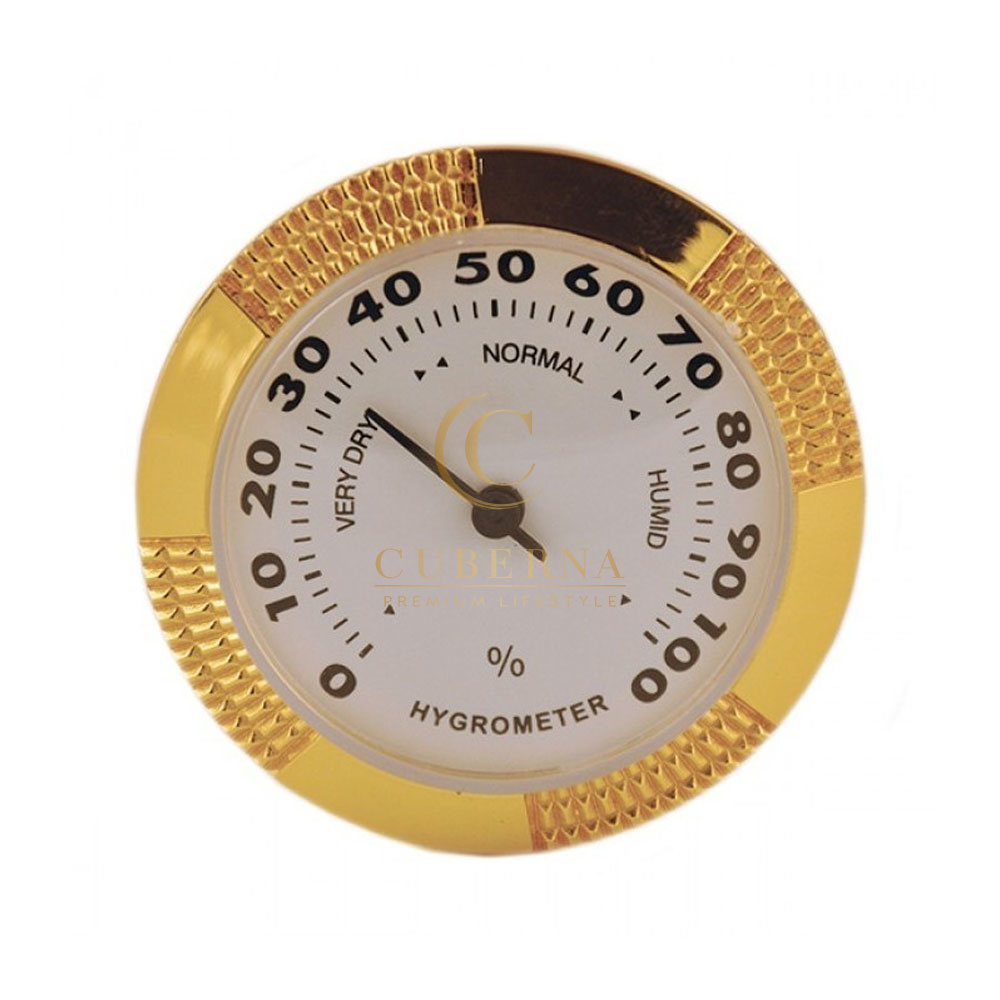 Analoge humidor hygrometer goud Cuberna.nl