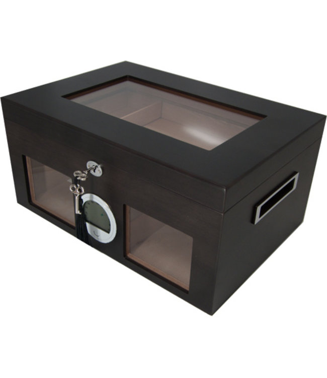 Humidor Bruin digitaal met venster Grote voorraad! Cuberna.nl