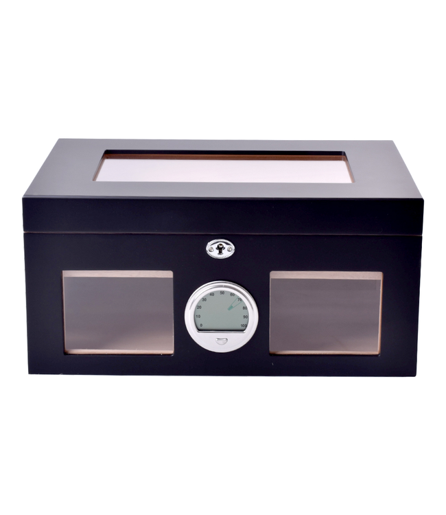 Humidor Zwart digitaal met venster