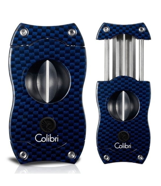 Sigarenknipper Colibri V-Cut blauw carbon