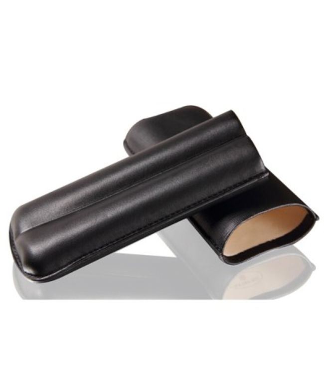 Runder lederen sigarenkoker Tortuna zwart