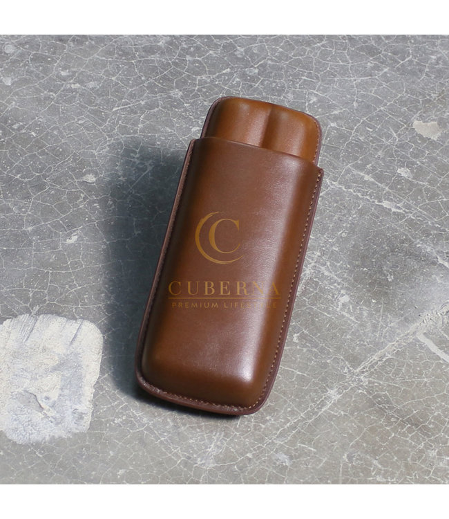 Runder lederen  sigarenkoker Tortuna bruin