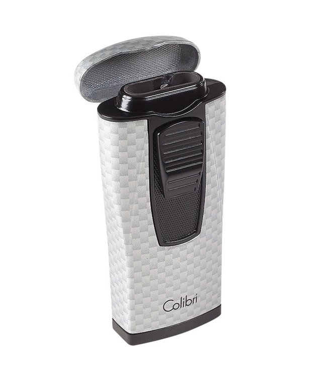 Aansteker Colibri Monaco carbon zilver