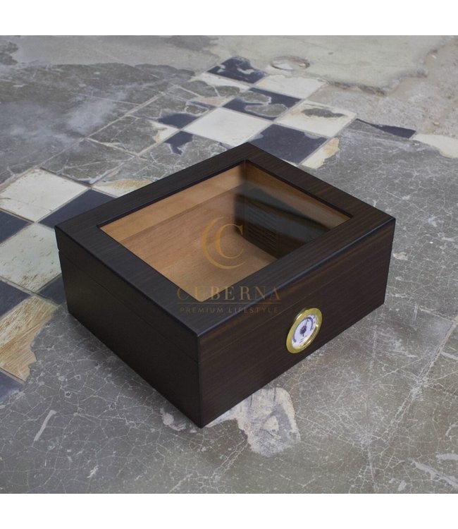 Humidor Bedford met glazen venster bruin