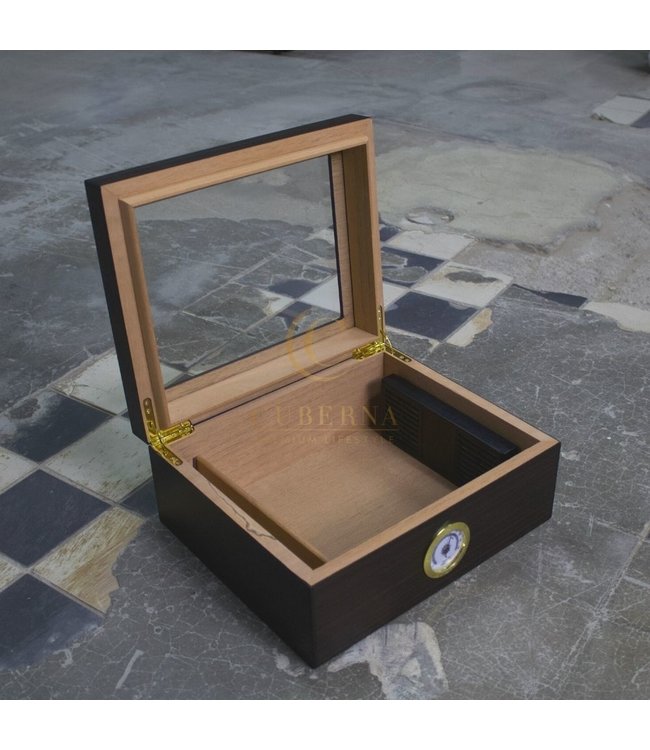 Humidor Bedford met glazen venster bruin