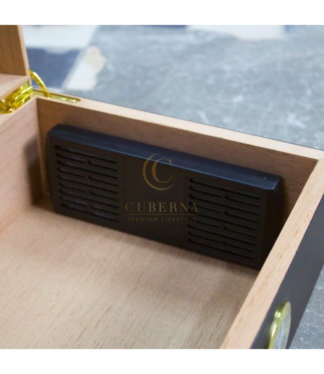 Humidor Bedford met glazen venster bruin