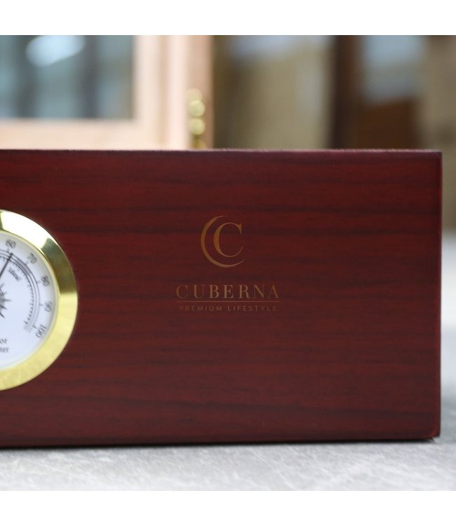 Humidor Shellford met glazen venster cherry