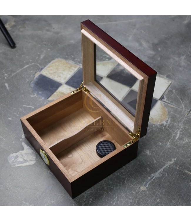 Humidor Shellford met glazen venster cherry