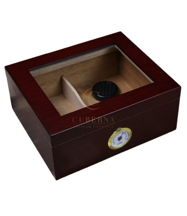 Humidor Shellford met glazen venster cherry