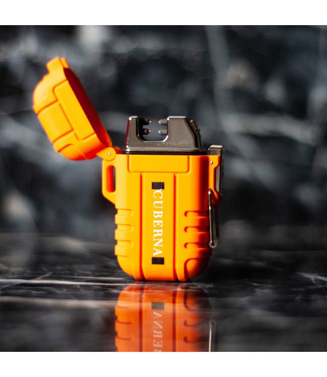 Cuberna Waterdichte Elektrische Plasma Aansteker USB oplaadbaar Oranje - Wind en Storm bestendig - Geschikt voor Kaarsen, Vuurwerk, Sigaretten en BBQ