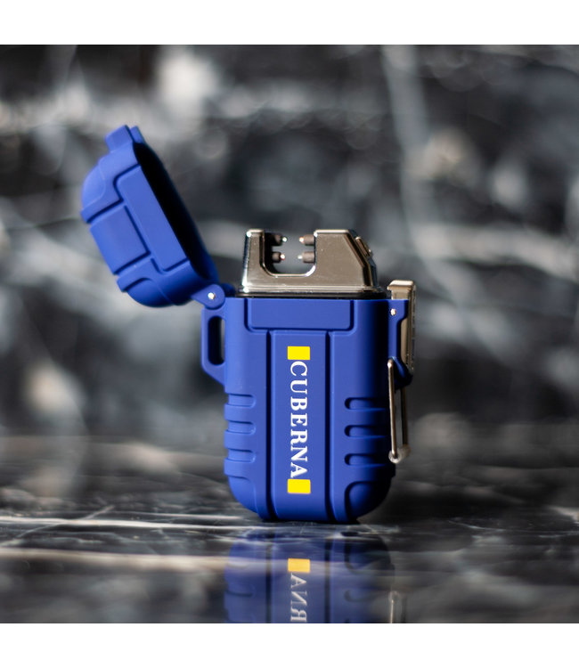 Cuberna Waterdichte Elektrische Plasma Aansteker USB oplaadbaar Blauw - Wind en Storm bestendig - Geschikt voor Kaarsen, Vuurwerk, Sigaretten en BBQ