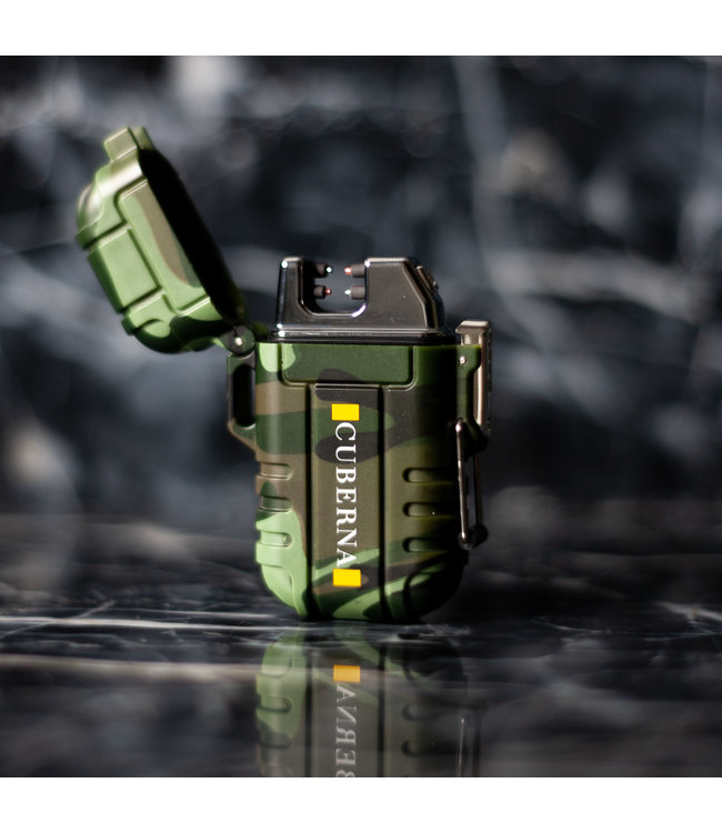 Cuberna Waterdichte Elektrische Plasma Aansteker USB oplaadbaar Camouflage - Wind en Storm bestendig - Geschikt voor Kaarsen, Vuurwerk, Sigaretten en BBQ