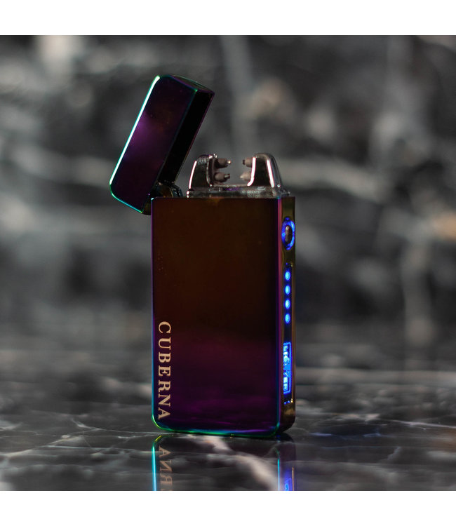Cuberna Elektrische Plasma USB aansteker met batterij indicator Rainbow - Wind en Storm bestendig - Geschikt voor Kaarsen, Vuurwerk, Sigaretten en BBQ