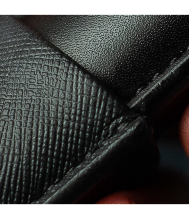 Runder lederen sigarenkoker Tortuna zwart