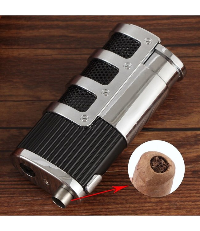 Sigarenaansteker Capri incl. sigarenboor - Jet flame aansteker voor sigaren