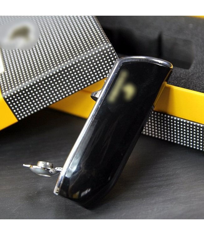 Cohiba sigarenaansteker en sigarenknipper set in zwart - Jet flame aansteker met boor en knipper in luxe geschenkdoos