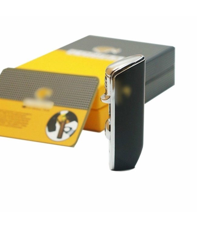 Sigarenaansteker Cohiba incl. boor in zwart met luxe geschenkdoos - Jet flame aansteker voor sigaren