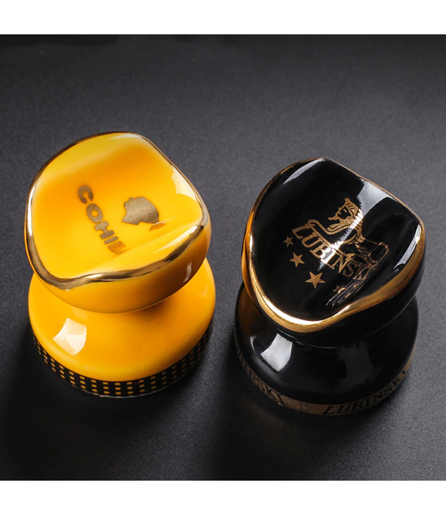 Cohiba sigaarhouder set (2 stuks) zwart/geel
