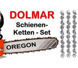 Schneidgarnitur Oregon 50cm Dolmar PS 43 > 115 + 460 > 6100 1 Schwert + 3 Sägeketten 3/8" P 72 Trgl. 1,5 Nut für Kettensäge