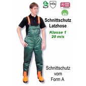 Schnittschutzhose Schnittschutz Latzhose Gr. 46 Canvas Mischgewebe atmungsaktiv