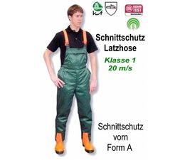 Schnittschutzhose Schnittschutz Latzhose Gr. 46 Canvas Mischgewebe atmungsaktiv