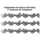 Sägekette 3x für 35cm Schnittlänge Dolmar PS-2 PS-32 PS-34 PS-36 PS-4 PS-41 PS-45 3/8" Hobby 52 Trgl. 1,1mm