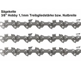 Sägekette für Kettensäge Set 3x für 35cm Schwert 3/8"H 52 Treibglieder 1,1mm Nutbreite