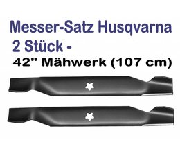 Rasenmähermesser 107cm 2 Stück Husqvarna 42" Mähdeck 5-er Stern Aufnahme