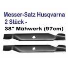 Rasenmähermesser 97cm Flügelmesser Husqvarna 2 Stück 38" Mähdeck 5-er Stern Aufnahme