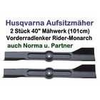 Rasenmähermesser 101cm Flügelmesser Husqvarna Rider-Monarch Satz 2 Stck auch Noma u. Partner