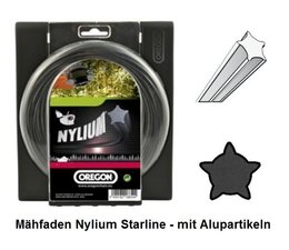 Freischneider Mähfaden Oregon Nylium-Starline 3,0 mm x 15 m mit Alu-Partikel für Motorsense