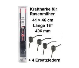 Vertikutiermesser Kraftharke 16" für 41 > 46cm Schnittbr. + 4 Ersatzfedern auch MTD Rasenmäher