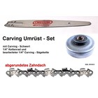 Carving Umrüstung 1/4" 30cm Husqvarna 39 140 240p 344 350 40p 44 444 Kettensäge Carvingschwert + Kettenrad + Sägekette