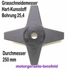 Grasmesser Kunststoff 4-Zahn 250/25,4 grau beige o. rot für Freischeider Motorsense 2 Stck.