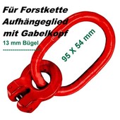 Aufhängeglied Forstkette 95 x 54 x 13mm Öse mit Gabelkopf 8mm G8 für Lasten- o. Rückekette