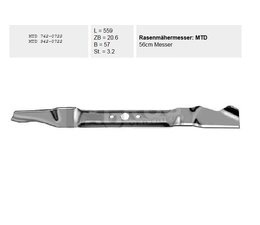 Rasenmähermesser MTD Mulchmesser 56cm Rasenmäher handgeführt