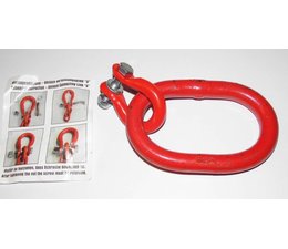 Aufhängeglied  Forstkette  110 x 60 x 16mm Öse mit Unilock-Glied für 8mm Ketten Güte G8 rot