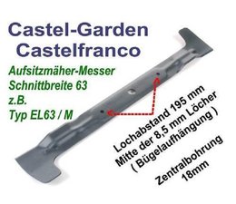 Rasenmähermesser Rasenmäher Kombi- Flügelmesser Castel-Garden Castelfranko GGP EL63