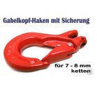 Lasthaken + Sicherung u. Gabelkopf G8 für 7 o. 8mm Forstkette oder Lastkette