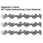 Sägekette Kettensäge 3x für 40cm Schwert 3/8" Hobby 57 Trgl. 1,3mm Nut