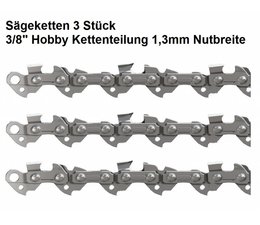 Sägekette Kettensäge 3x für 40cm Schwert 3/8" Hobby 57 Trgl. 1,3mm Nut Sägekette Kettensäge 3x für 40cm Schwert 3/8" Hobby 57 Trgl. 1,3mm Nut