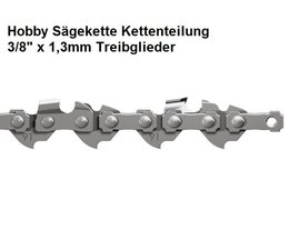 Sägekette Kettensäge für 25cm Schwert 3/8" Hobby 40 Trgl. 1,3mm Nut
