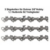 Sägekette 3x für 30cm Schnittlänge  Dolmar PS-2 PS-32 PS-34 PS-36 PS-4 PS-41 PS-45 3/8" Hobby 46 Trgl.  1,1mm