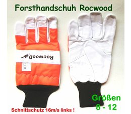 Schnittschutzhandschuh Gr.8 Leder - Forsthandschuh für Kettensäge Schnittschutz links 16m/s